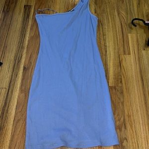 Fashion, nova blue, one shoulder dress